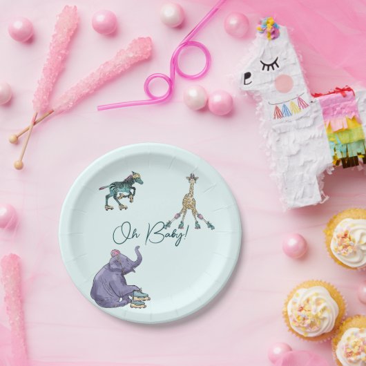 Roller Skate Babydusche Teller (Party)