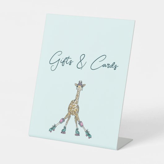 Roller Skate Babydusche zum Thema "Tier" Sockelschild (Vorderseite)