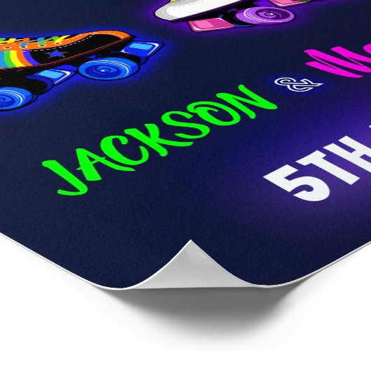 Roller Skate Begrüßungszeichen Party Boy sk8 Poste Poster (Ecke)