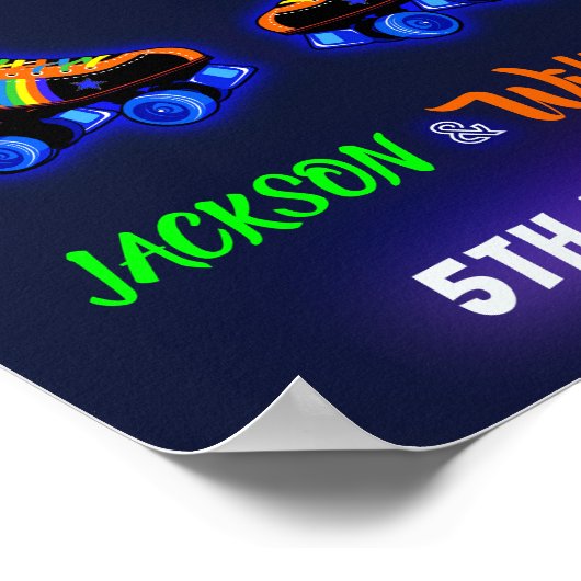 Roller Skate Begrüßungszeichen Party Boy sk8 Poste Poster (Ecke)