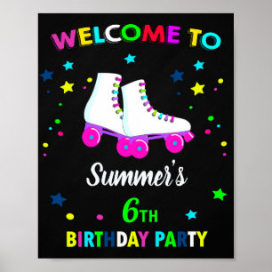 Roller Skate Begrüßungszeichen Party Skaten Poster