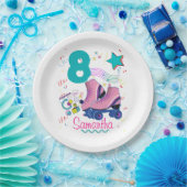 Roller Skate Birthday Girl Retro Skaten Pappteller (Party)