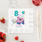 Roller Skate Birthday Girl Retro Skaten Serviette (Beispiel)