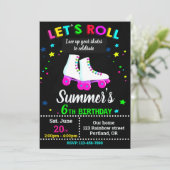 Roller skate birthday invitation - Skating party Einladung (Stehend Vorderseite)