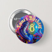 Roller Skate Birthday Party Button (Vorne & Hinten)