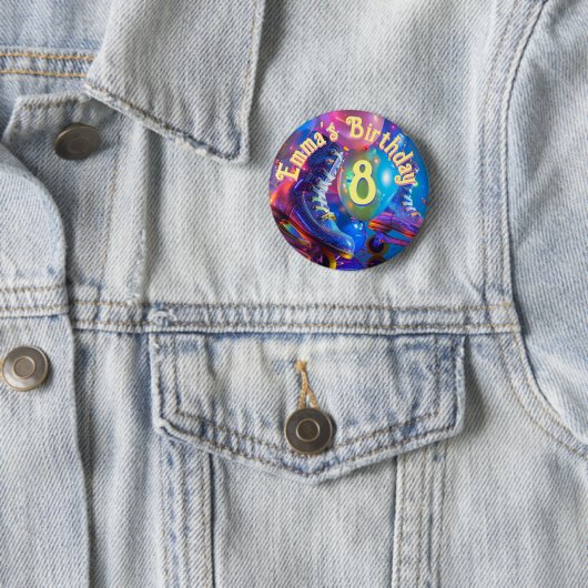 Roller Skate Birthday Party Button (Beispiel)