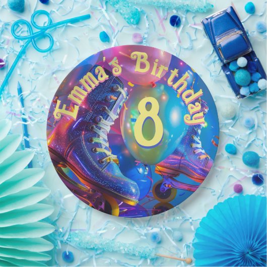 Roller Skate Birthday Party Pappteller (Party)