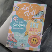 Roller Skate Birthday Party - Retro Groovy Boy Einladung