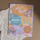 Roller Skate Birthday Party - Retro Groovy Einladung