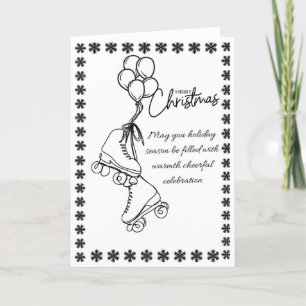 "Roller Skate Christmas Card - Modernes Minimalist Feiertagskarte