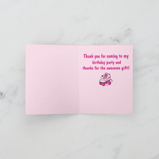 Roller Skate Danke für das Kommen zu Party und Ges (Innenseite)