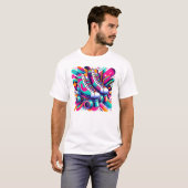 Roller-Skate der Retro-90er Jahre - lebhaftes Thro T-Shirt (Vorne ganz)