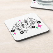 Roller-Skate Derby Skaten Illustration Getränkeuntersetzer (Linke Seite)