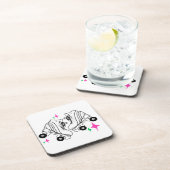 Roller-Skate Derby Skaten Illustration Getränkeuntersetzer (Rechte Seite)