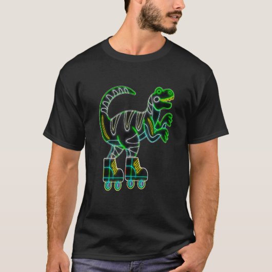 Roller Skate Dinosaur Skater Trex Rollerblades Ret T-Shirt (Vorderseite)
