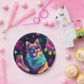 Roller Skate Disco Dog Pappteller (Party)