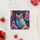 Roller Skate Disco Dog Serviette (Beispiel)
