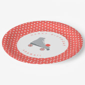 Roller Skate Dot - Koralle Pappteller (Schrägansicht)