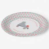 Roller Skate Dot Pappteller (Schrägansicht)