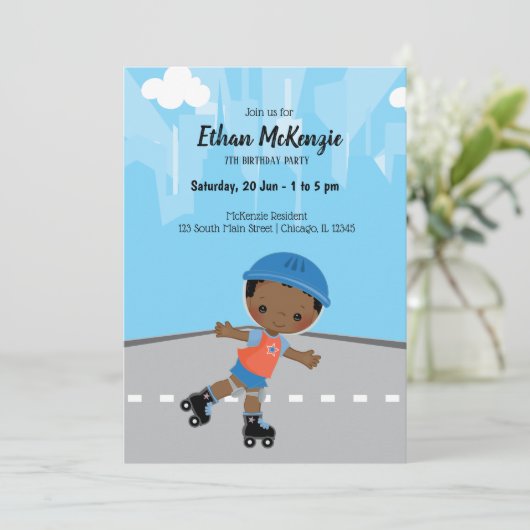Roller-Skate Einladung (Stehend Vorderseite)