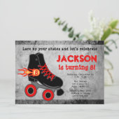 Roller Skate Extreme Boys Einladung zum Geburtstag (Stehend Vorderseite)