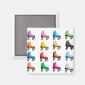 Roller Skate farbiges Muster Retrorollen Magnet (Vorderseite/Rückseite)