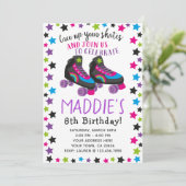 Roller Skate Geburtstag Einladung (Stehend Vorderseite)