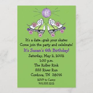 Roller Skate Geburtstag Einladungen