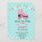 Roller-Skate-Geburtstagseinladung Einladung (Vorne/Hinten)