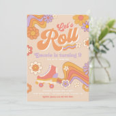 Roller Skate Geburtstagseinladung | Groovy Skate Einladung (Stehend Vorderseite)