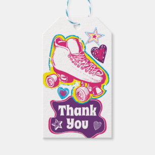 Roller Skate Geburtstagsparty Danke Ihnen für Tags Geschenkanhänger