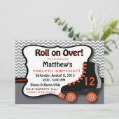 Roller Skate Geburtstagsparty Einladung (Stehend Vorderseite)