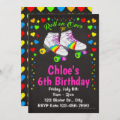 Roller Skate Geburtstagsparty Einladungen (Vorne/Hinten)