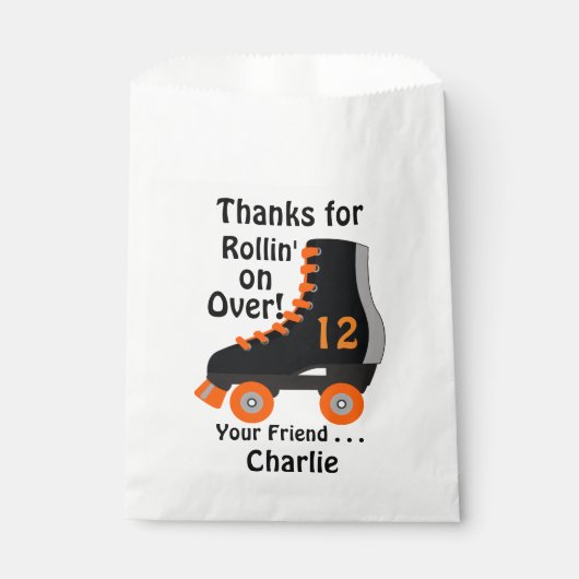 Roller Skate Gefallen oder Party Beutel für Goodie Geschenktütchen (Vorderseite)