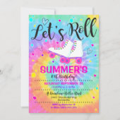 Roller Skate Gefärbte Krawatte Einladung Rollerska (Vorderseite)