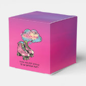 Roller Skate Girl Birthday Party Danke Geschenkschachtel (Rückseite)