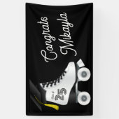 Roller Skate Graduation Party Skaten Rink Black Banner (Vertikal)