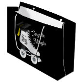 Roller Skate Graduation Party Skaten Rink Black Große Geschenktüte (Vorderseite Schrägansicht)