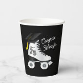 Roller Skate Graduation Party Skaten Rink Black Pappbecher (Rückseite)
