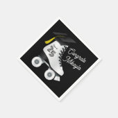 Roller Skate Graduation Party Skaten Rink Black Serviette (Ecke)