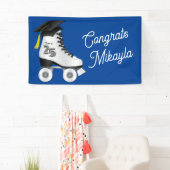 Roller Skate Graduation Party Skaten Rink Blue Banner (Insitu)