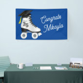Roller Skate Graduation Party Skaten Rink Blue Banner (Messeveranstaltung)