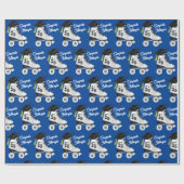 Roller Skate Graduation Party Skaten Rink Blue Geschenkpapier (Flach)