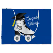 Roller Skate Graduation Party Skaten Rink Blue Große Geschenktüte (Rückseite)