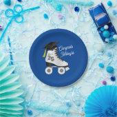 Roller Skate Graduation Party Skaten Rink Blue Pappteller (Party)