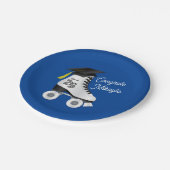 Roller Skate Graduation Party Skaten Rink Blue Pappteller (Schrägansicht)