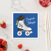 Roller Skate Graduation Party Skaten Rink Blue Serviette (Beispiel)