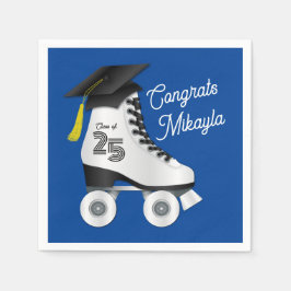 Roller Skate Graduation Party Skaten Rink Blue Serviette
