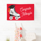 Roller Skate Graduation Party Skaten Rink Red Banner (Insitu)