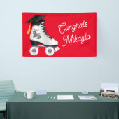 Roller Skate Graduation Party Skaten Rink Red Banner (Messeveranstaltung)
